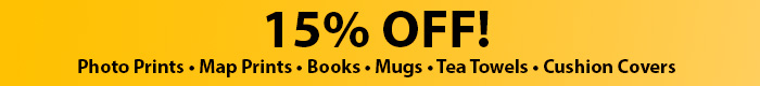 15% off all Photo Prints, Map Prints & Books!